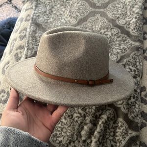 Tan colored wide brim hat